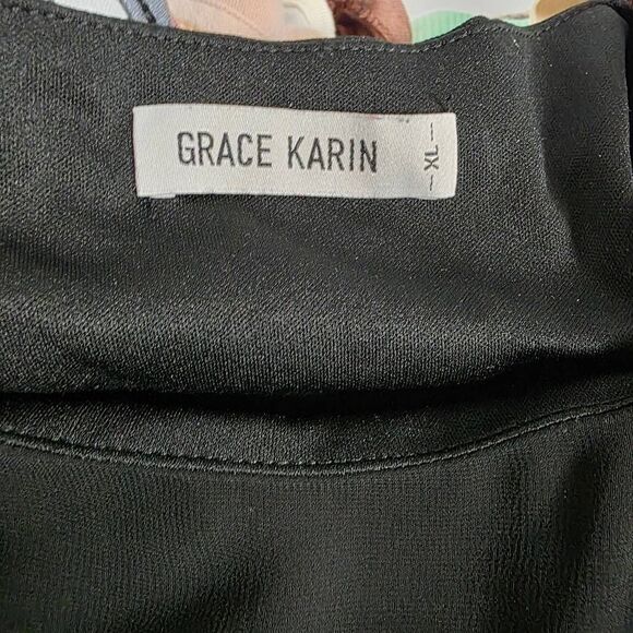 Grace Karin Black Floral Chiffon Blouse Size XL - Picture 5 of 7